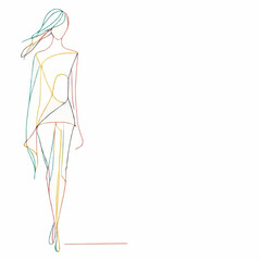 abstract silhouette of a girl in a dress vector decoration for print