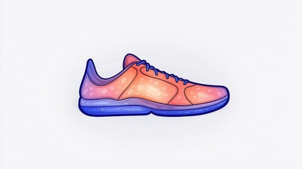 Colorful Running Shoe Illustration with Gradient and Modern Design Features