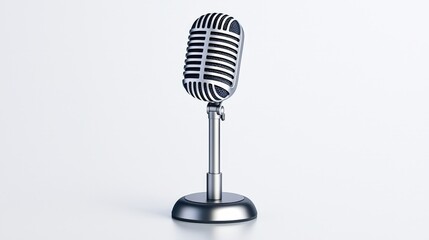 Fototapeta premium Vintage Style Microphone on a Minimalistic Background for Music and Audio Projects