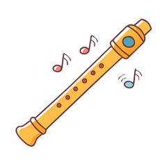 musical instrument recorder icon, musical instrument recorder vector illustration-simple illustration of musical instrument recorder, perfect for musical instrument recorder logos and icons