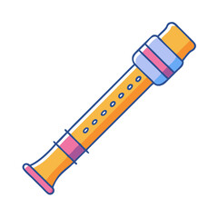 musical instrument recorder icon, musical instrument recorder vector illustration-simple illustration of musical instrument recorder, perfect for musical instrument recorder logos and icons