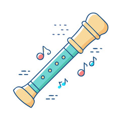 musical instrument recorder icon, musical instrument recorder vector illustration-simple illustration of musical instrument recorder, perfect for musical instrument recorder logos and icons