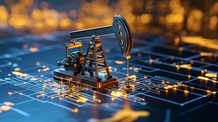 Illustration of oil trade agreements between major exporting countries with connected maps Stock Photo with side copy space