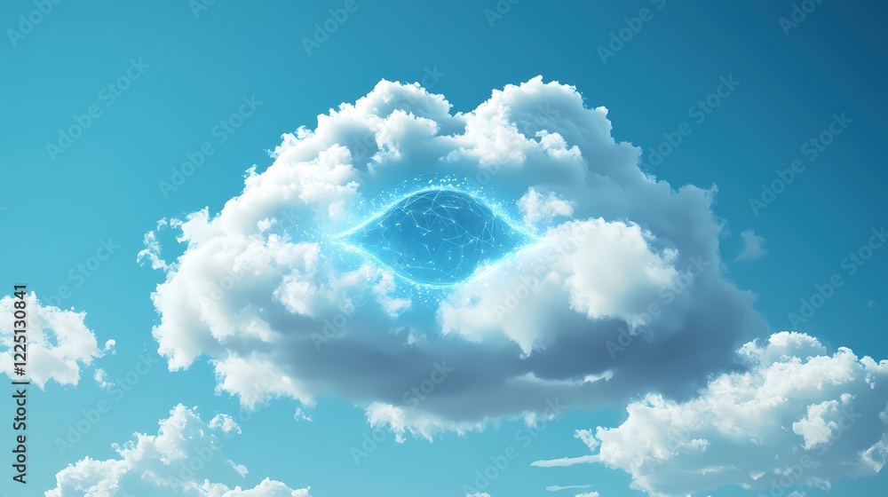 Aufkleber Cloud Computing Network Digital Sky Innovation Technology Data