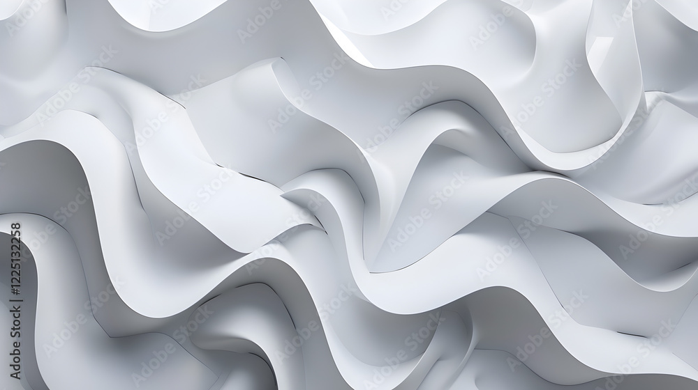 Poster a textured white surface with flowing, wavy patterns creating a modern, abstract design.
