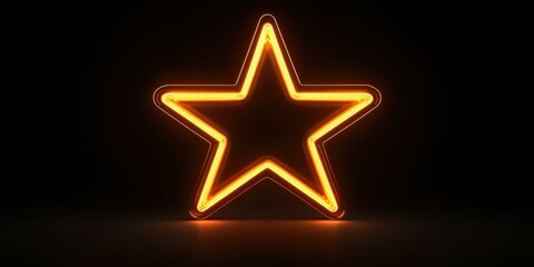 Obraz premium A glowing neon star symbol on a dark background, perfect for festive decorations, signage, or promotional materials. Ideal for celebrations and events.