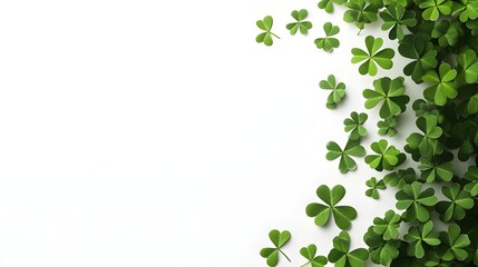 Fototapeta premium Saint Patrick’s Day Shamrock Clover Frame with White Background for Text or Design