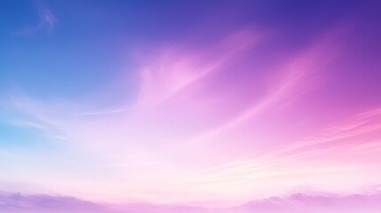 Obraz premium Soft pastel pink and purple sunset sky with wispy clouds. Peaceful and serene atmosphere. Ideal for backgrounds or design elements. Warm, gentle