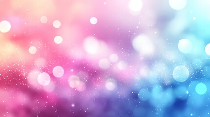 Obraz premium Abstract background with pastel pink, purple, and blue bokeh lights. Soft, dreamy, and ethereal atmosphere. Sparkling particles and blurred circles