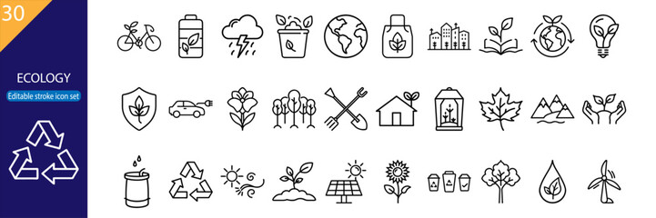 Ecological symbols representing sustainability and environmental awareness