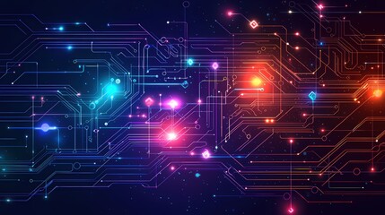Obraz premium Abstract Digital Circuit Board Network Technology Design