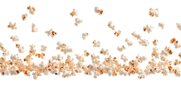 PNG Flying popcorns background white food.