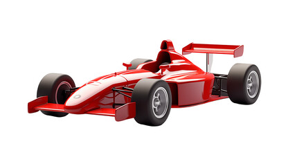 Red Race Car Speeding on a transparent background