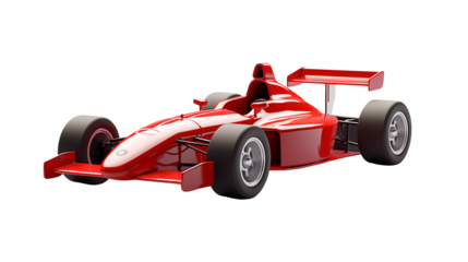 Red Race Car Speeding on a transparent background