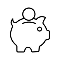 piggy bank icon color editable