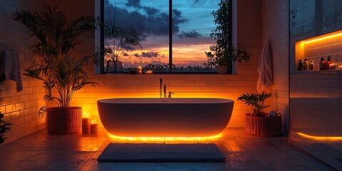 Energy-Efficient Bathroom with Smart Lighting Features
