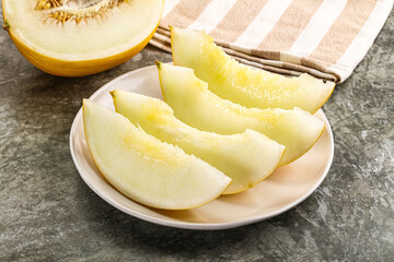 Sweet juicy ripe melon slices