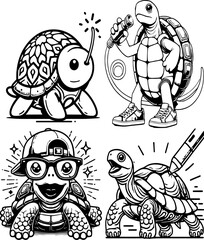 turtle , turtle vector set, turtle set 