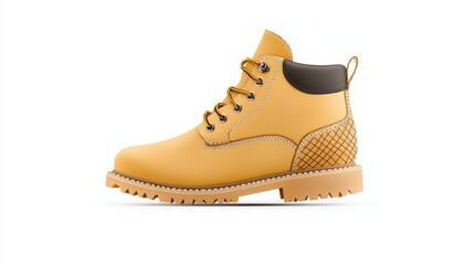 Stylish Yellow Work Boot with Sturdy Sole for Outdoor Activities and Construction Site Use