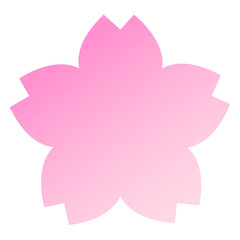 桜の花のシンプルな春色グラデーションフレーム背景　ベクターイラスト sakura