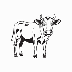 black and white cow