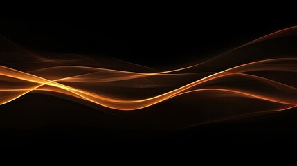 Abstract flowing golden curves on black background creates a modern look for your designs
