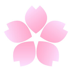 桜の花のシンプルな春色グラデーションデザイン　ベクターイラスト sakura