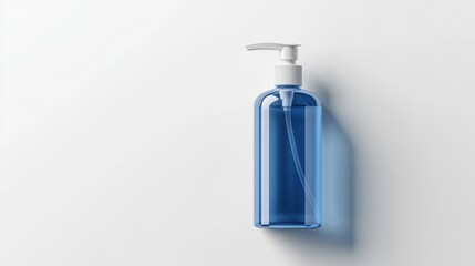 Blue Pump Bottle on White Surface for Beauty and Care Products