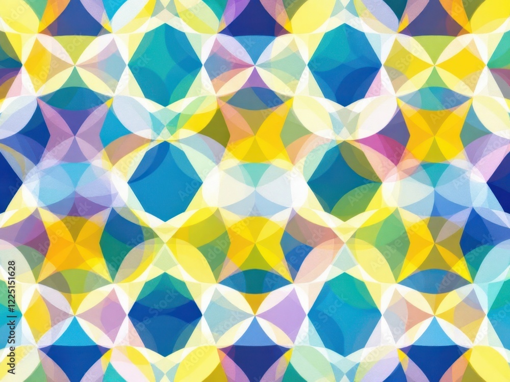 Poster vibrant geometric abstract pattern with overlapping colors