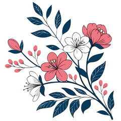 Floral Vector Art for Soft Botanical Illustrations and Flowing Flower Patterns
