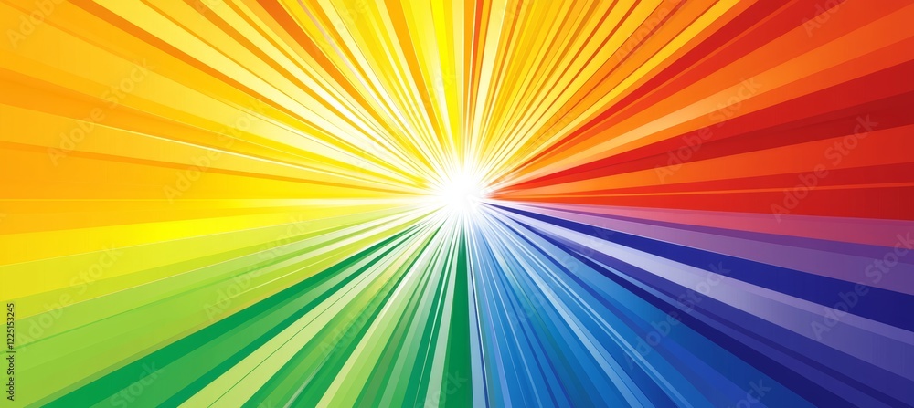 Poster vibrant spectrum burst a colorful abstract background with radiant gradient and converging lines
