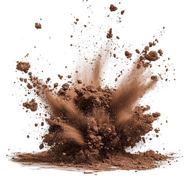 Falling Soil Earth Isolated on white background