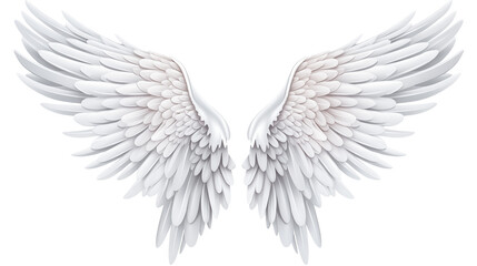 Obraz premium Majestic White Angel Wings on a transparent background