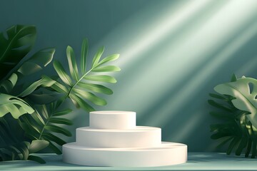 empty podium on black background