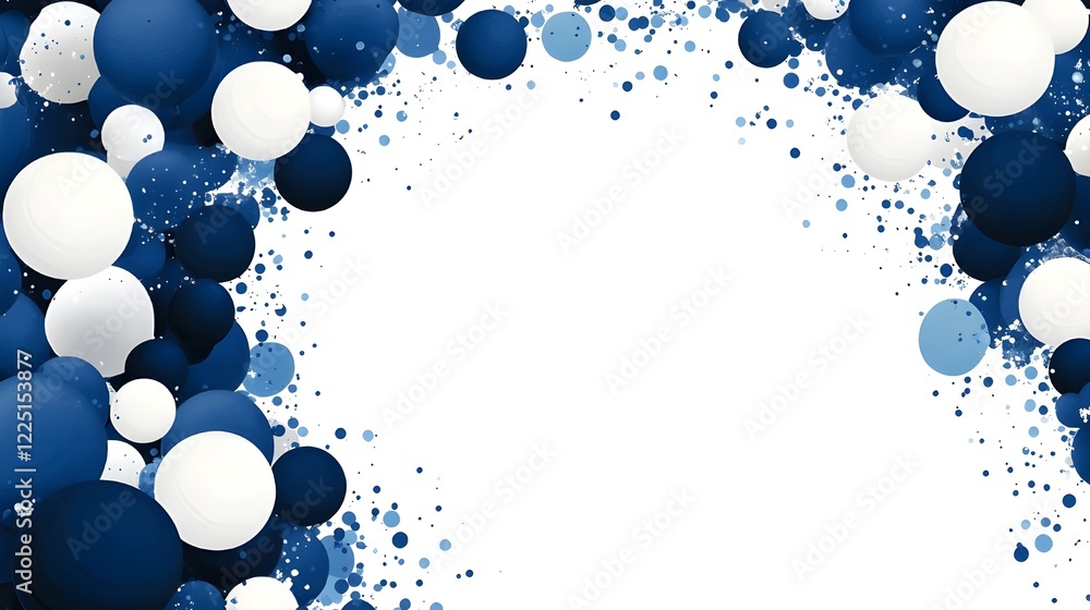 Poster abstract sphere arch: an abstract composition features an arch-like arrangement of blue and white sp