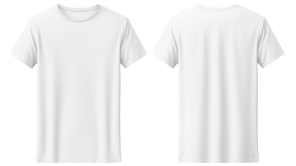 White T shirt mockup on a transparent background