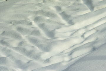 winter snow covering a herring bone nordic ski track pattern close up  room for text background or back drop shot Wasaga Provincial Park Ontario