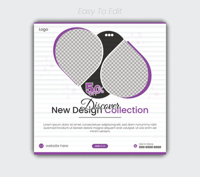 Corporate business poster and fashion social media post design template	