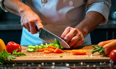 chef cutting vegetables