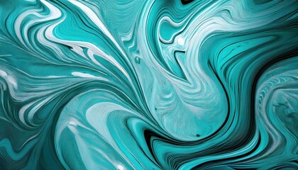 Vibrant Turquoise Swirls A Stunningly Abstract Marblelike Pattern, Evoking Oceanic Depths and Elegant Art Deco Inspired Design