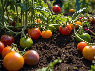 Vibrant Tomatoes From A Home Garden Harvesting Fresh Produce