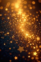 Obraz premium Rich gold background, twinkling stars scattered , nebula, golden, luxury