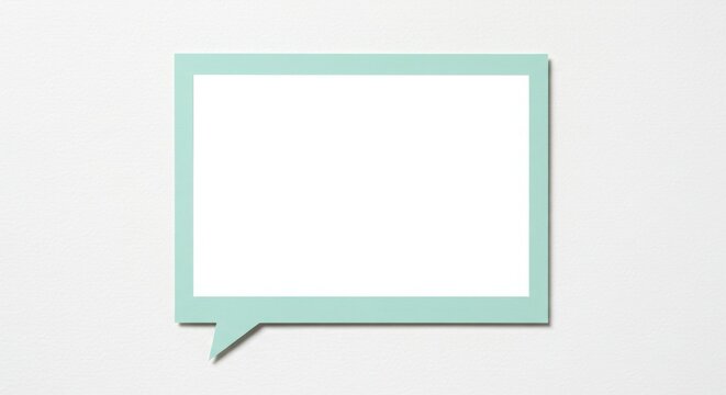 Blank Speech Bubble Frame on White Background
