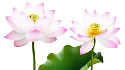 Pink and White Lotus Blossoms