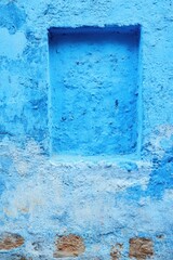 Vibrant Painted Window Frame with Chipped Paint