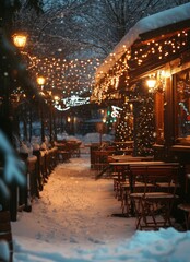 Warm Winter Nights at a Cozy Cafe