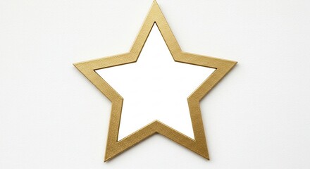 Obraz premium Gold Star Shape on White Background