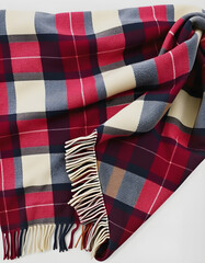 Obraz premium Plaid blanket isolated on white background, photo