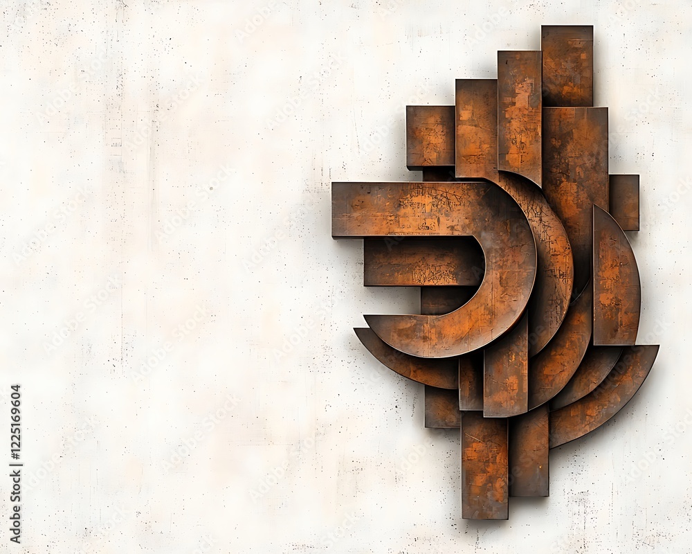 Poster abstract rusty design on textured background