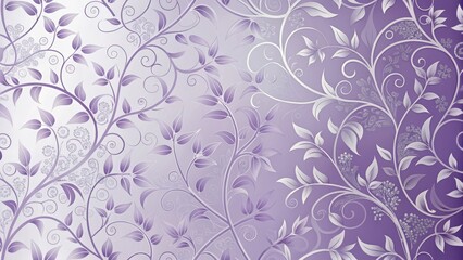 Elegant lavender gradient wallpaper with intricate patterns of curved vines and foliage , floral, vines